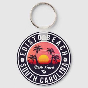 Edisto Beach South Carolina Retro Sunset Souvenir Nyckelring