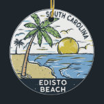Edisto Beach South Carolina Vintage Julgransprydnad Keramik<br><div class="desc">Edisto Beach hand plockade illustrerar med bergen och oceanen vågar i bakgrunden. Perfekt för alla som kärlek att besöka Edisto Beach.</div>
