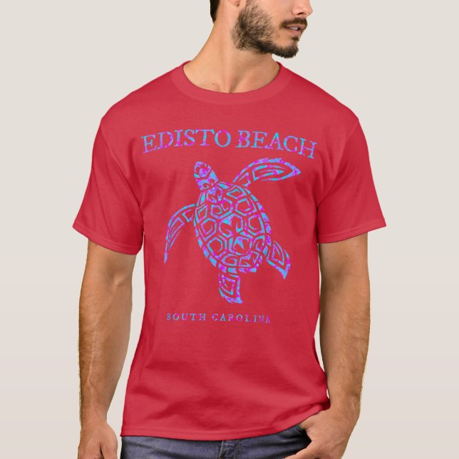 Edisto Beach South olina Sea Turtle Beach Vacation T Shirt (Framsida)