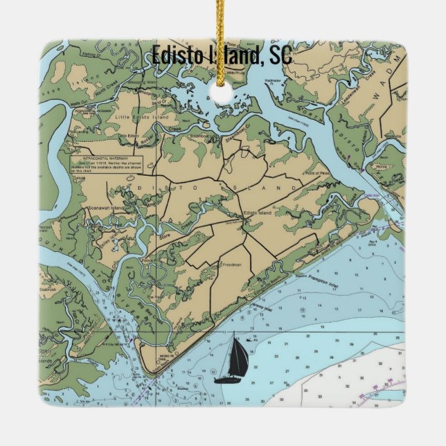 Edisto Island South Carolina Julgransprydnad Keramik (Baksida)