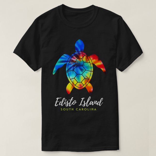 Edisto Island South olina Sea Turtle Tie Dye T Shirt (Design framsida)