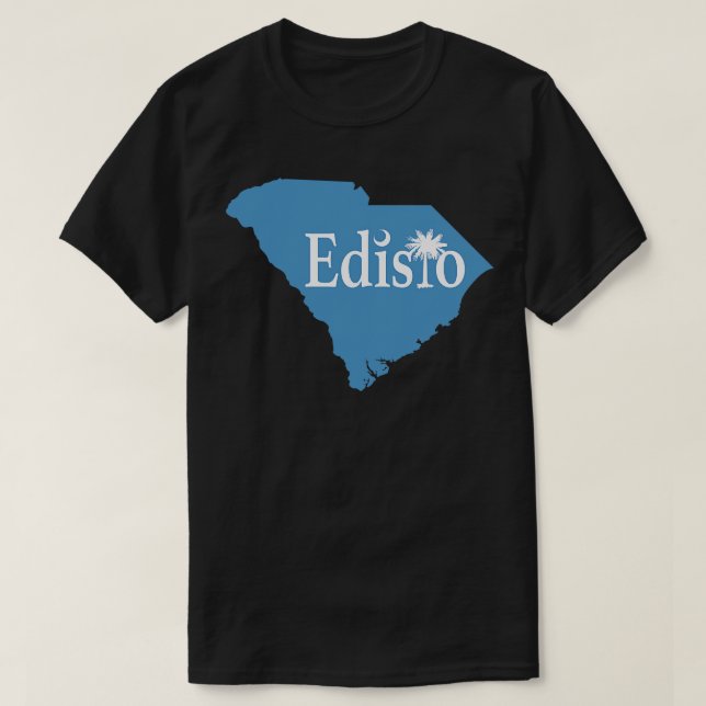 Edisto Island South olina State Outline Coastal Bl T Shirt (Design framsida)