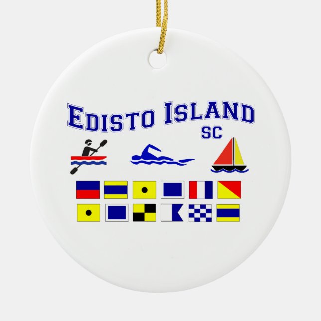 Edisto öSC signalerar flaggor Julgransprydnad Keramik (Framsidan)