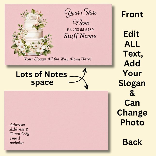 Edit ALL Details & Change Photo Cake Store  Visitkort (Skapare uppladdad)