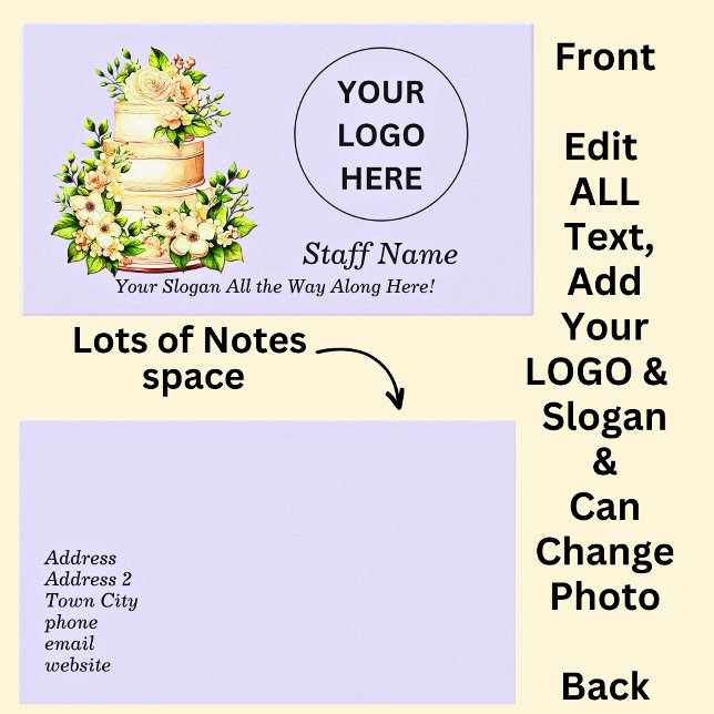 Edit Details Add LOGO & Change Photo Cake Store    Visitkort (Skapare uppladdad)