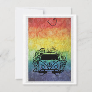 Edit Woodstock Campervan - Colorful Hippie Julkort