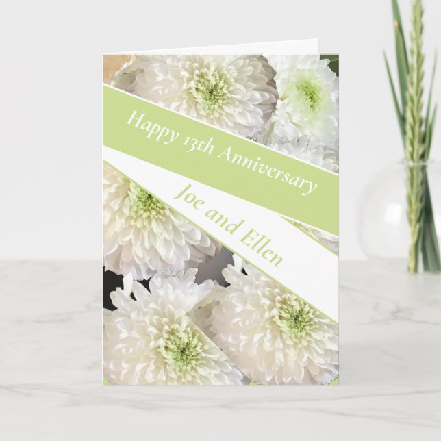 Editable 13:e Bröllop-årsdagen, Kort (Framsida)