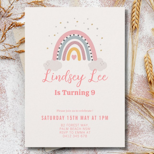 Editable 1st 2nd 3rd 9th 10th 20th 30th Birthday Inbjudningar (Skapare uppladdad)