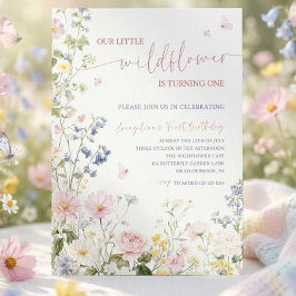 Editable A Little Wildflower Baby Shower Invitatio Inbjudningar