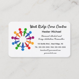 Editable Alcohol and Drug Adselor Buss Visitkort