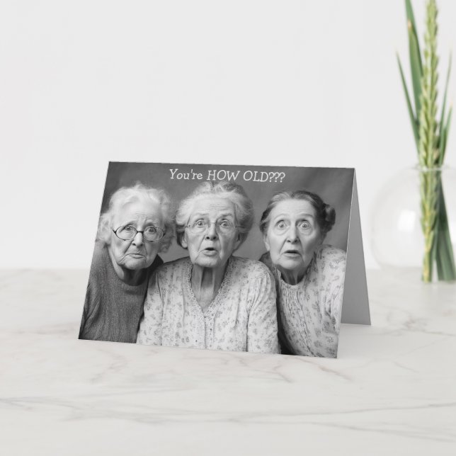 Editable Äldre Funny Birthday Kort (Framsida)