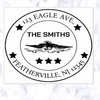 Editable American Eagle Patriotic Returadress Självfärgande Stämpel
