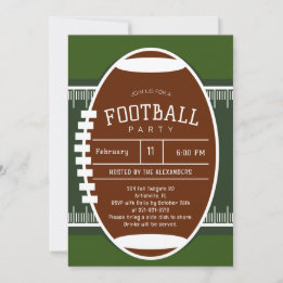 Editable American Football Party Inbjudningar