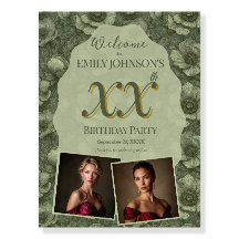 Editable Anemones Themed Birthday Welcome Sign