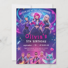 Editable Anime Birthday Invitation  Inbjudningar