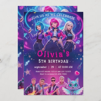 Editable Anime Birthday Invitation  Inbjudningar