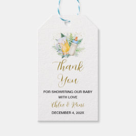 Editable Baby är Brewn Baby Shower Tack Märkre Presentetikett