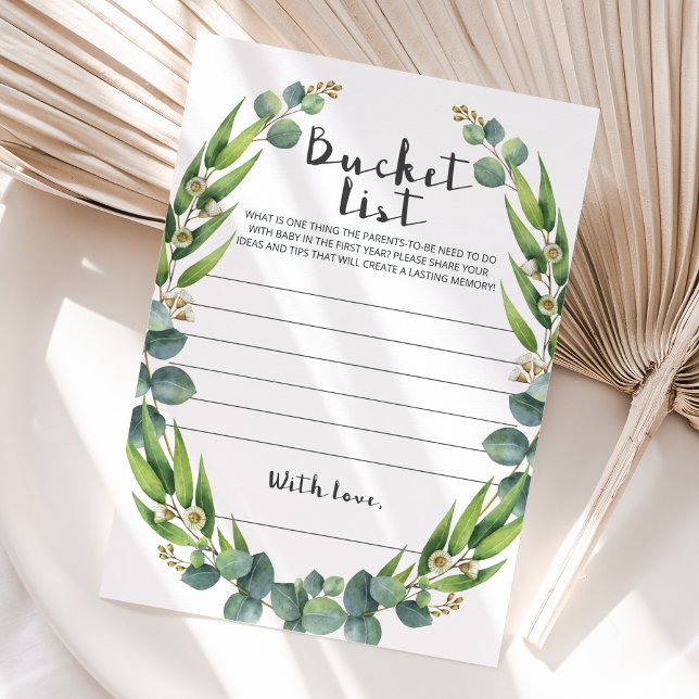 Editable Baby Bucket List Cards Greenery (Skapare uppladdad)