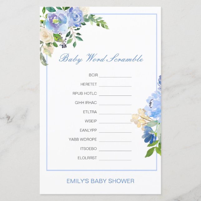 Editable Baby Word Scramble with Answer (Framsida)