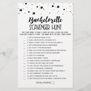 Editable Bachelorette Scavenger Hunt-spel