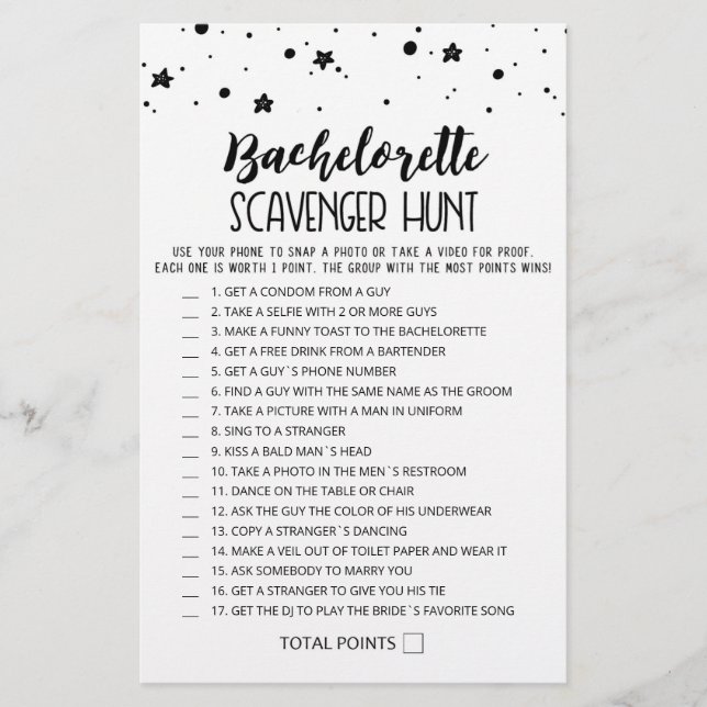 Editable Bachelorette Scavenger Hunt-spel (Framsida)
