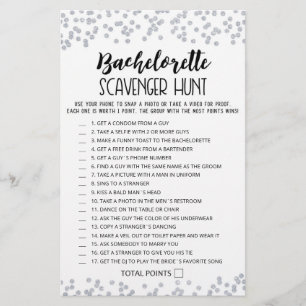 Editable Bachelorette Scavenger Hunt-spel