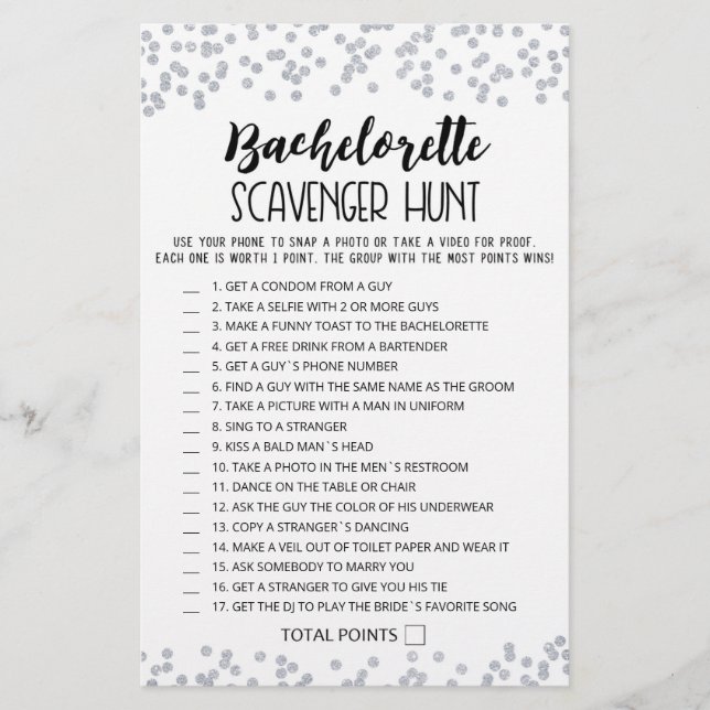 Editable Bachelorette Scavenger Hunt-spel (Framsida)