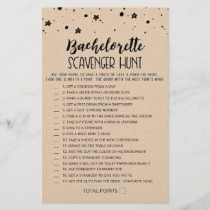 Editable Bachelorette Scavenger Hunt-spel