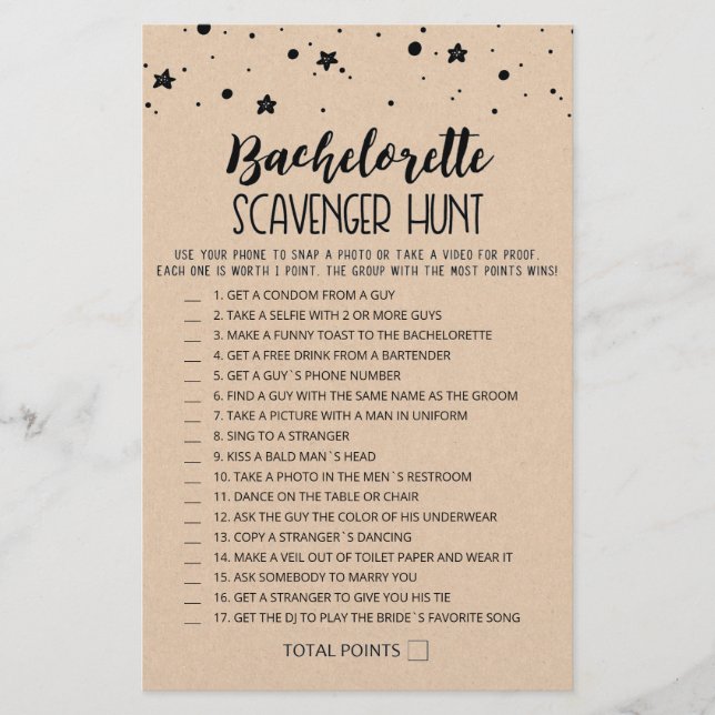 Editable Bachelorette Scavenger Hunt-spel (Framsida)