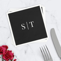 Editable Background Färg Bröllop Monogram Napkins