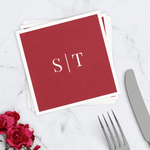 Editable Background Färg Bröllop Monogram Napkins Pappersservett