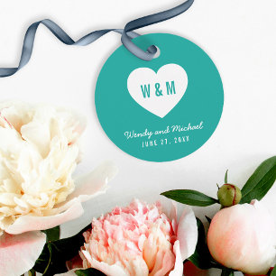 Editable Background Färg Monogram Heart Bröllop Gåvor Etiketter