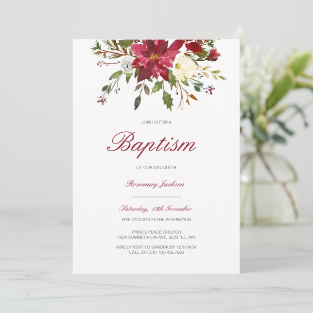 Editable Baptism Invitation, Custom Baptism Invita Inbjudningar (Stående Fram)