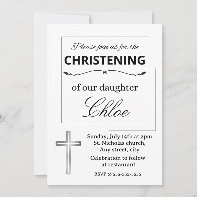 Editable baptism invitation inbjudningar (Framsida)