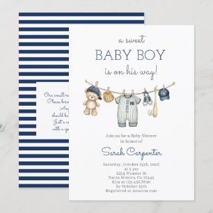 Editable Baseball Baby Shower Boy Inbjudningar