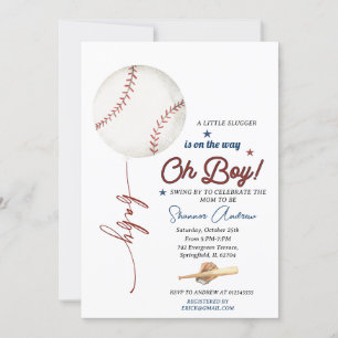 Editable Baseball Baby Shower Rookie Baby Sprinkle Inbjudningar