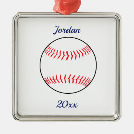 Editable Baseball Softball Julgransprydnad Metall