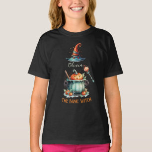 Editable Basic Witch Pumpkin Spice Youth Halloween T Shirt