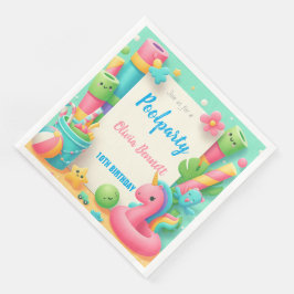 Editable Bassäng Party Birthday Summer Simma Pappersservett