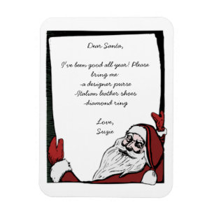 Editable Bästa Santa Wish-lista Magnet