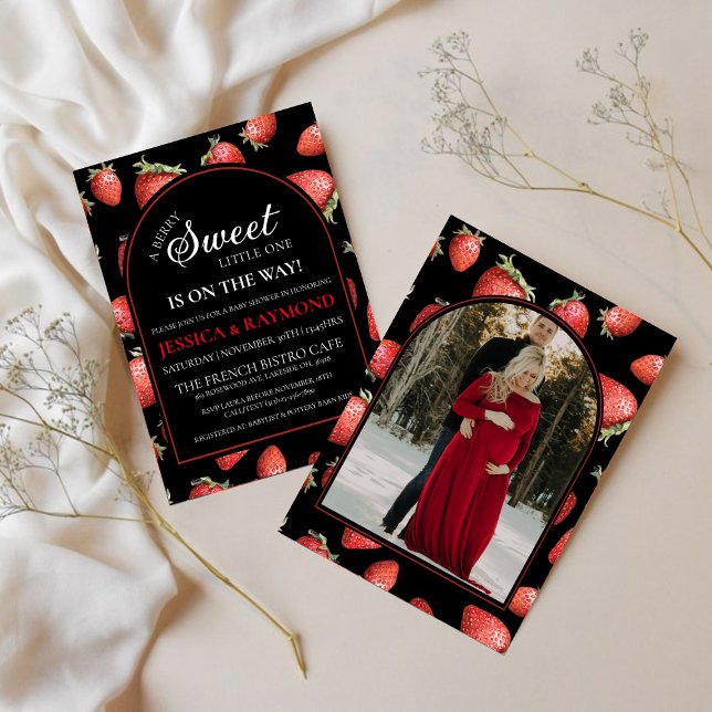 Editable Berry Sweet Baby Shower Inbjudningar (Skapare uppladdad)