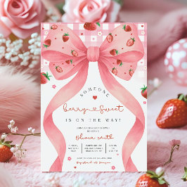 Editable Berry Sweet Baby Shower Invitation, Blush Inbjudningar