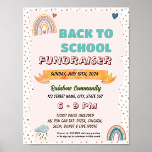 Editable Bho rainbow back to school flyer Poster