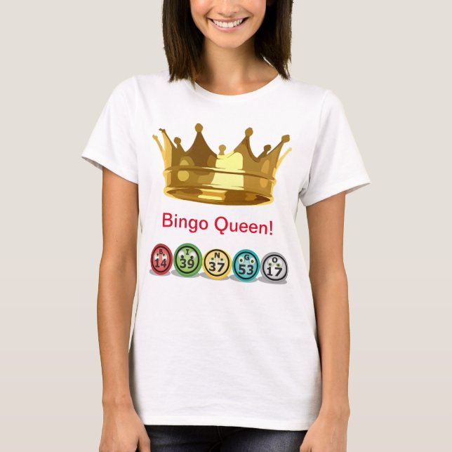 Editable Bingo Queen T-Shirt (Framsida)