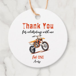 Editable Birthday Orange Dirt Bike Birthday Gåvor Etiketter