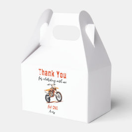 Editable Birthday Orange Motorcycle Dirt Bike Presentaskar