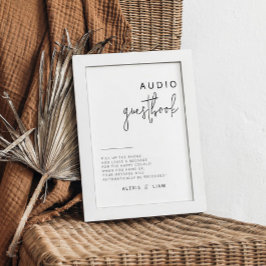 Editable Black and White Bröllop Guestbook-tecken Poster
