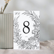 Editable Black Flower White Wand Bröllop
