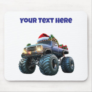Editable Blue Monster Lastbil jul Mousepad Musmatta