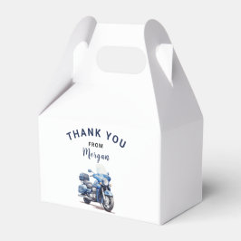 Editable Blue Motorcykel Birthday Gable Box Presentaskar